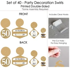 Big Dot Of Happiness We Still Do - 50th Wedding Anniversary - Anniversary Party Hanging Decor - Party Decoration Swirls - Set Of 40 -Party Planers Store GUEST 53c59840 f42b 409c 9a49 9182ce365a72