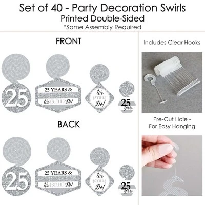 Big Dot Of Happiness We Still Do - 25th Wedding Anniversary - Anniversary Party Hanging Decor - Party Decoration Swirls - Set Of 40 6 Big Dot Of Happiness We Still Do - 25th Wedding Anniversary - Anniversary Party Hanging Decor - Party Decoration Swirls - Set Of 40 - Image 4