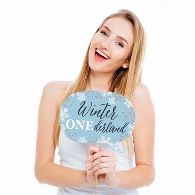 Big Dot Of Happiness Funny Onederland - Holiday Snowflake Winter Wonderland Birthday Party Photo Booth Props Kit - 10 Piece 3 Big Dot Of Happiness Funny Onederland - Holiday Snowflake Winter Wonderland Birthday Party Photo Booth Props Kit - 10 Piece