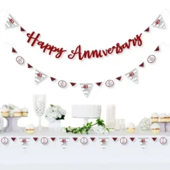 Big Dot Of Happiness We Still Do - 40th Wedding Anniversary - Party Letter Banner Decoration - 36 Banner Cutouts And Happy Anniversary Banner Letters