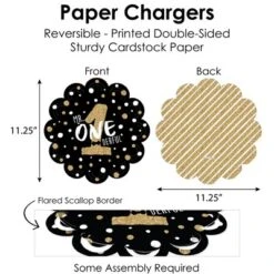 Big Dot Of Happiness 1st Birthday Little Mr. Onederful - Boy First Birthday Party Paper Charger & Table Decorations Chargerific Kit For 8 -Party Planers Store GUEST 55ec1b65 d9d0 4d92 bdab 983c0413d5e8