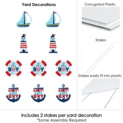 Big Dot Of Happiness Ahoy It's A Boy - Anchor, Lighthouse, Sailboat, Buoy Lawn Decorations - Outdoor Nautical Baby Shower Yard Decorations - 10 Piece -Party Planers Store GUEST 5634d87c f9a0 4c30 b343 e392a6cd5ea9