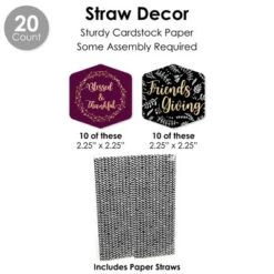 Big Dot Of Happiness Elegant Thankful For Friends - Friendsgiving Thanksgiving Party Favors And Cupcake Kit - Fabulous Favor Party Pack - 100 Pieces -Party Planers Store GUEST 564250b9 1ed7 40d8 a2e1 2061c8ab7358