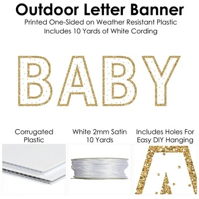 Big Dot Of Happiness Baby Neutral - Large Baby Shower Decorations - Baby - Outdoor Letter Banner 5 Big Dot Of Happiness Baby Neutral - Large Baby Shower Decorations - Baby - Outdoor Letter Banner - Image 3