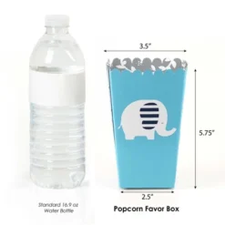 Big Dot Of Happiness Blue Elephant - Boy Baby Shower Or Birthday Party Favor Popcorn Treat Boxes - Set Of 12