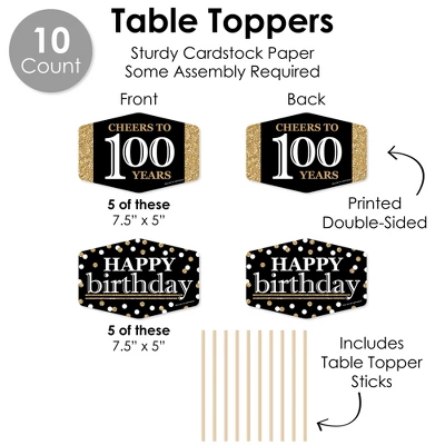 Big Dot Of Happiness Adult 100th Birthday - Gold - Birthday Party Supplies Decoration Kit - Decor Galore Party Pack - 51 Pieces 7 Big Dot Of Happiness Adult 100th Birthday - Gold - Birthday Party Supplies Decoration Kit - Decor Galore Party Pack - 51 Pieces - Image 5