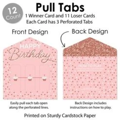 Big Dot Of Happiness Pink Rose Gold Birthday - Happy Birthday Party Game Pickle Cards - Pull Tabs 3-in-a-Row - Set Of 12 -Party Planers Store GUEST 59753ef5 12e3 47ed b6b4 c64ef9bf3096