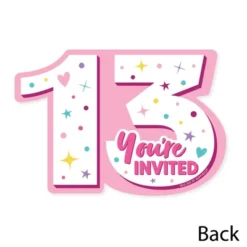 Big Dot Of Happiness Girl 13th Birthday - Shaped Fill-In Invitations - Official Teenager Birthday Party Invitation Cards With Envelopes - Set Of 12 -Party Planers Store GUEST 59a5e4bf e69d 4d32 a862 c38eaacbd86f
