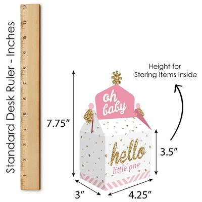 Big Dot Of Happiness Hello Little One - Pink And Gold - Treat Box Party Favors - Girl Baby Shower Goodie Gable Boxes - Set Of 12 7 Big Dot Of Happiness Hello Little One - Pink And Gold - Treat Box Party Favors - Girl Baby Shower Goodie Gable Boxes - Set Of 12 - Image 5