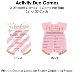 Big Dot Of Happiness Little Princess Crown - 2-in-1 Pink And Gold Princess Baby Shower Cards - Activity Duo Games - Set Of 20 -Party Planers Store GUEST 5b09bbb1 eb5c 4813 977c 23a0394be5aa