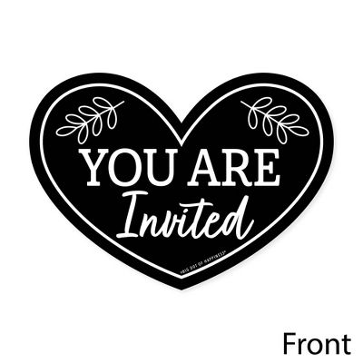 Big Dot Of Happiness Mr. And Mrs. - Shaped Fill-In Invitations - Black And White Wedding Or Bridal Shower Invitation Cards With Envelopes - Set Of 12 4 Big Dot Of Happiness Mr. And Mrs. - Shaped Fill-In Invitations - Black And White Wedding Or Bridal Shower Invitation Cards With Envelopes - Set Of 12 - Image 2