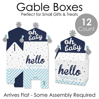Big Dot Of Happiness Hello Little One - Blue And Silver - Treat Box Party Favors - Boy Baby Shower Goodie Gable Boxes - Set Of 12 6 Big Dot Of Happiness Hello Little One - Blue And Silver - Treat Box Party Favors - Boy Baby Shower Goodie Gable Boxes - Set Of 12 - Image 4