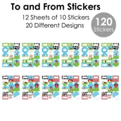 Big Dot Of Happiness Farm Animals - Assorted Barnyard Baby Shower Or Birthday Party Gift Tag Labels - To And From Stickers - 12 Sheets - 120 Stickers -Party Planers Store GUEST 5ce0ab16 0371 4c8e 9bfc f2e0faee0036