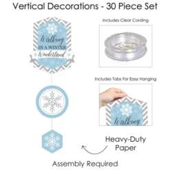 Big Dot Of Happiness Winter Wonderland - Snowflake Holiday Party And Winter Wedding DIY Dangler Backdrop - Hanging Vertical Decorations - 30 Pieces -Party Planers Store GUEST 5cf94e53 a60f 473f a83d d6739704658b