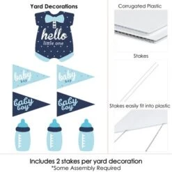 Big Dot Of Happiness Hello Little One - Blue And Navy - Yard Sign & Outdoor Lawn Decorations - Boy Baby Shower Yard Signs - Set Of 8 -Party Planers Store GUEST 5d18e64d f520 49d5 abc6 8b76874d7f40