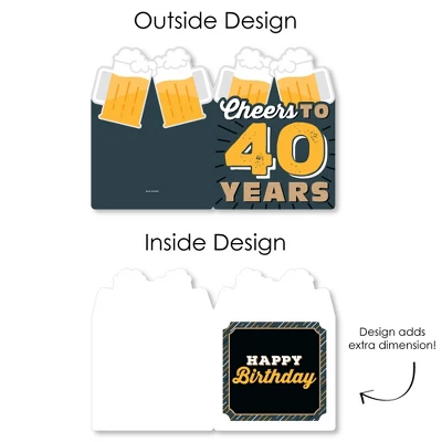 Big Dot Of Happiness Cheers And Beers To 40 Years - Happy Birthday Giant Greeting Card - Big Shaped Jumborific Card 6 Big Dot Of Happiness Cheers And Beers To 40 Years - Happy Birthday Giant Greeting Card - Big Shaped Jumborific Card - Image 4