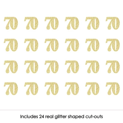 Big Dot Of Happiness Gold Glitter 70 - No-Mess Real Gold Glitter Cut-Out Numbers - 70th Birthday Party Confetti - Set Of 24 3 Big Dot Of Happiness Gold Glitter 70 - No-Mess Real Gold Glitter Cut-Out Numbers - 70th Birthday Party Confetti - Set Of 24