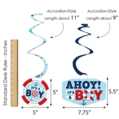 Big Dot Of Happiness Ahoy It's A Boy - Nautical Baby Shower Hanging Decor - Party Decoration Swirls - Set Of 40 -Party Planers Store GUEST 5e00313f 466c 4690 87c9 0a7454586946