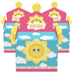 Big Dot Of Happiness You Are My Sunshine - Treat Box Party Favors - Baby Shower Or Birthday Party Goodie Gable Boxes - Set Of 12