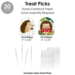 Big Dot Of Happiness Forest Hedgehogs - Woodland Birthday Party Or Baby Shower Favors And Cupcake Kit - Fabulous Favor Party Pack - 100 Pieces -Party Planers Store GUEST 5f042c05 be6b 4d37 9fa9 3cae38a43ffc