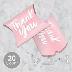 Big Dot Of Happiness Pink Elegantly Simple - Favor Gift Boxes - Guest Party Favors Petite Pillow Boxes - Set Of 20