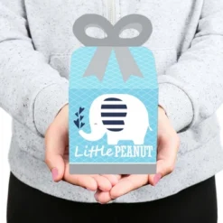 Big Dot Of Happiness Blue Elephant - Square Favor Gift Boxes - Boy Baby Shower Or Birthday Party Bow Boxes - Set Of 12 -Party Planers Store GUEST 603c7b70 aa84 4706 8b0f de925e627513