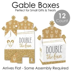 Big Dot Of Happiness It's Twins - Treat Box Party Favors - Gold Twins Baby Shower Goodie Gable Boxes - Set Of 12 -Party Planers Store GUEST 6072c063 97ed 452e b93b 3e1c5d4ad2ef