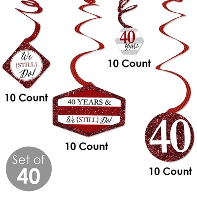 Big Dot Of Happiness We Still Do - 40th Wedding Anniversary - Anniversary Party Hanging Decor - Party Decoration Swirls - Set Of 40 5 Big Dot Of Happiness We Still Do - 40th Wedding Anniversary - Anniversary Party Hanging Decor - Party Decoration Swirls - Set Of 40 - Image 3