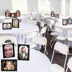 Big Dot Of Happiness Adult 40th Birthday - Gold - Birthday Party 4x6 Picture Display - Paper Photo Frames - Set Of 12