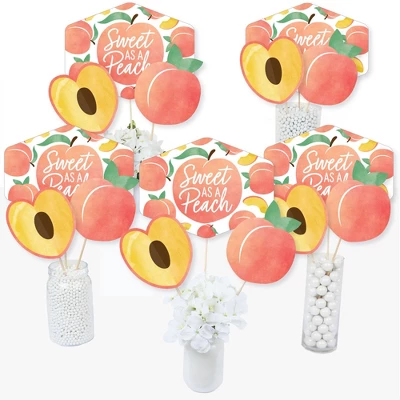 Big Dot Of Happiness Sweet As A Peach - Fruit Themed Baby Shower Or Birthday Party Centerpiece Sticks - Table Toppers - Set Of 15 3 Big Dot Of Happiness Sweet As A Peach - Fruit Themed Baby Shower Or Birthday Party Centerpiece Sticks - Table Toppers - Set Of 15