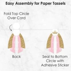 Big Dot Of Happiness Little Princess Crown DIY Pink And Gold Princess Baby Shower Or Birthday Party Pennant Garland Decoration Triangle Banner 30 Pc -Party Planers Store GUEST 61fffce4 4dee 4478 9fba 169e292ab1aa