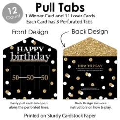 Big Dot Of Happiness Adult 50th Birthday - Gold - Birthday Party Game Pickle Cards - Pull Tabs 3-in-a-Row - Set Of 12 -Party Planers Store GUEST 62968f60 5ffa 4ba6 bfe3 da15573922fc