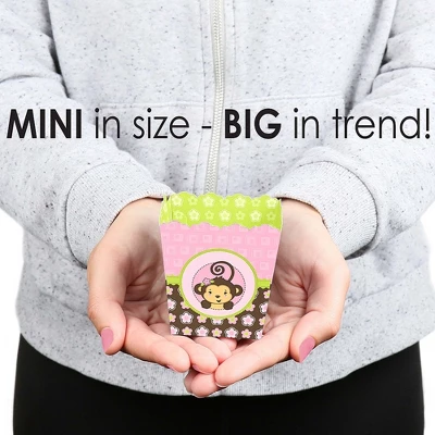 Big Dot Of Happiness Pink Monkey Girl - Party Mini Favor Boxes - Baby Shower Or Birthday Party Treat Candy Boxes - Set Of 12 5 Big Dot Of Happiness Pink Monkey Girl - Party Mini Favor Boxes - Baby Shower Or Birthday Party Treat Candy Boxes - Set Of 12 - Image 3