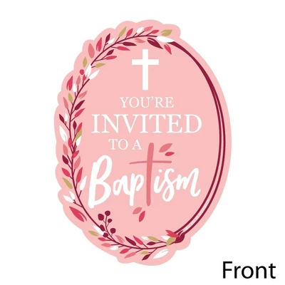 Big Dot Of Happiness Baptism Pink Elegant Cross - Shaped Fill-in Invitations - Girl Religious Party Invitation Cards With Envelopes - Set Of 12 3 Big Dot Of Happiness Baptism Pink Elegant Cross - Shaped Fill-in Invitations - Girl Religious Party Invitation Cards With Envelopes - Set Of 12