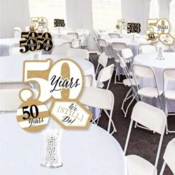 Big Dot Of Happiness We Still Do - 50th Wedding Anniversary - Anniversary Party Centerpiece Sticks - Showstopper Table Toppers - 35 Pieces