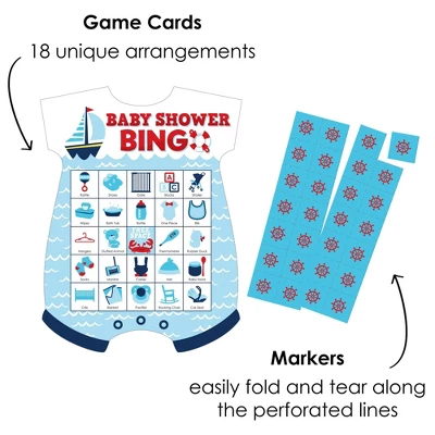 Big Dot Of Happiness Ahoy It's A Boy - Picture Bingo Cards And Markers - Nautical Baby Shower Shaped Bingo Game - Set Of 18 3 Big Dot Of Happiness Ahoy It's A Boy - Picture Bingo Cards And Markers - Nautical Baby Shower Shaped Bingo Game - Set Of 18