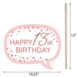 Big Dot Of Happiness Funny 13th Pink Rose Gold Birthday - Happy Birthday Party Photo Booth Props Kit - 10 Piece -Party Planers Store GUEST 64cda274 b6bf 4895 b1b3 f6a0c43275a1