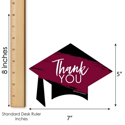 Big Dot Of Happiness Maroon Grad - Best Is Yet To Come - Shaped Thank You Cards - Burgundy Grad Party Thank You Note Cards With Envelopes - Set Of 12 6 Big Dot Of Happiness Maroon Grad - Best Is Yet To Come - Shaped Thank You Cards - Burgundy Grad Party Thank You Note Cards With Envelopes - Set Of 12 - Image 4
