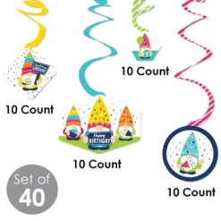 Big Dot Of Happiness Gnome Birthday - Happy Birthday Party Hanging Decor - Party Decoration Swirls - Set Of 40 -Party Planers Store GUEST 6554c9a9 d5e9 4b14 a934 6372d126bf10