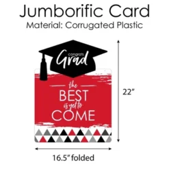 Big Dot Of Happiness Red Grad - Best Is Yet To Come - Red Grad Congratulations Giant Greeting Card - Big Shaped Jumborific Card -Party Planers Store GUEST 65b6ba84 0d81 44a6 be5e 6497f9220f0e