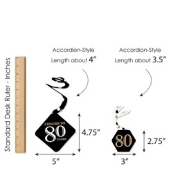 Big Dot Of Happiness Adult 80th Birthday - Gold - Birthday Party Hanging Decor - Party Decoration Swirls - Set Of 40 -Party Planers Store GUEST 668beb84 9e16 4e65 aadc f20c58e57ef0