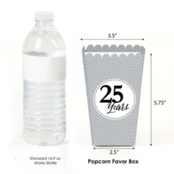 Big Dot Of Happiness We Still Do - Silver 25th Wedding Anniversary Party Favors Popcorn Treat Boxes - Set Of 12
