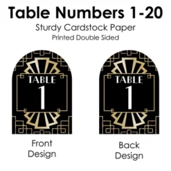 Big Dot Of Happiness Roaring 20’s - 1920s Art Deco Jazz Party Double-Sided 5 X 7 Inches Cards - Table Numbers - 1-20 -Party Planers Store GUEST 68a40711 51d1 46c0 b8ba 3a5cd4847f45