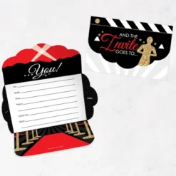 Big Dot Of Happiness Red Carpet Hollywood - Fill-In Cards - Movie Night Party Fold And Send Invitations - Set Of 8 -Party Planers Store GUEST 68b8b24a 15d6 44de a162 81f55128989f