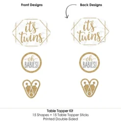 Big Dot Of Happiness It's Twins - Gold Twins Baby Shower Centerpiece Sticks - Table Toppers - Set Of 15 -Party Planers Store GUEST 69103d7f f29c 42f2 899c 745ea8c1d56b