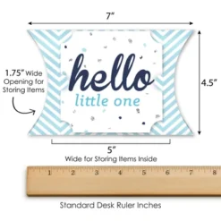 Big Dot Of Happiness Hello Little One - Blue And Silver - Favor Gift Boxes - Boy Baby Shower Large Pillow Boxes - Set Of 12 -Party Planers Store GUEST 693c55aa 98d8 4c5a 929c 154ad5e574ac