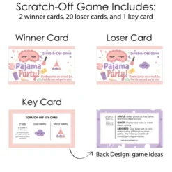 Big Dot Of Happiness Pajama Slumber Party - Girls Sleepover Birthday Party Game Scratch Off Cards - 22 Count -Party Planers Store GUEST 694aae19 0b41 4718 aaeb 760adc9b4dbd