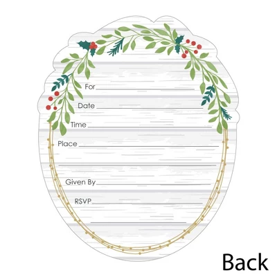 Big Dot Of Happiness Rustic Merry Friendsmas - Shaped Fill-in Invitations - Friends Christmas Party Invitation Cards With Envelopes - Set Of 12 4 Big Dot Of Happiness Rustic Merry Friendsmas - Shaped Fill-in Invitations - Friends Christmas Party Invitation Cards With Envelopes - Set Of 12 - Image 2