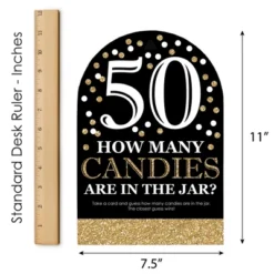 Big Dot Of Happiness Adult 50th Birthday - Gold - How Many Candies Birthday Party Game - 1 Stand And 40 Cards - Candy Guessing Game 12 Big Dot Of Happiness Adult 50th Birthday - Gold - How Many Candies Birthday Party Game - 1 Stand And 40 Cards - Candy Guessing Game -Party Planers Store GUEST 69ba6881 46eb 4295 a051 4c3294295928