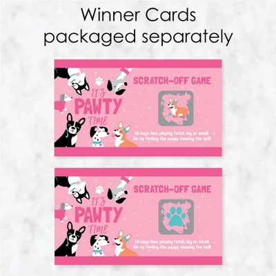 Big Dot Of Happiness Pawty Like A Puppy Girl - Pink Dog Baby Shower Or Birthday Party Game Scratch Off Cards - 22 Count 4 Big Dot Of Happiness Pawty Like A Puppy Girl - Pink Dog Baby Shower Or Birthday Party Game Scratch Off Cards - 22 Count - Image 2